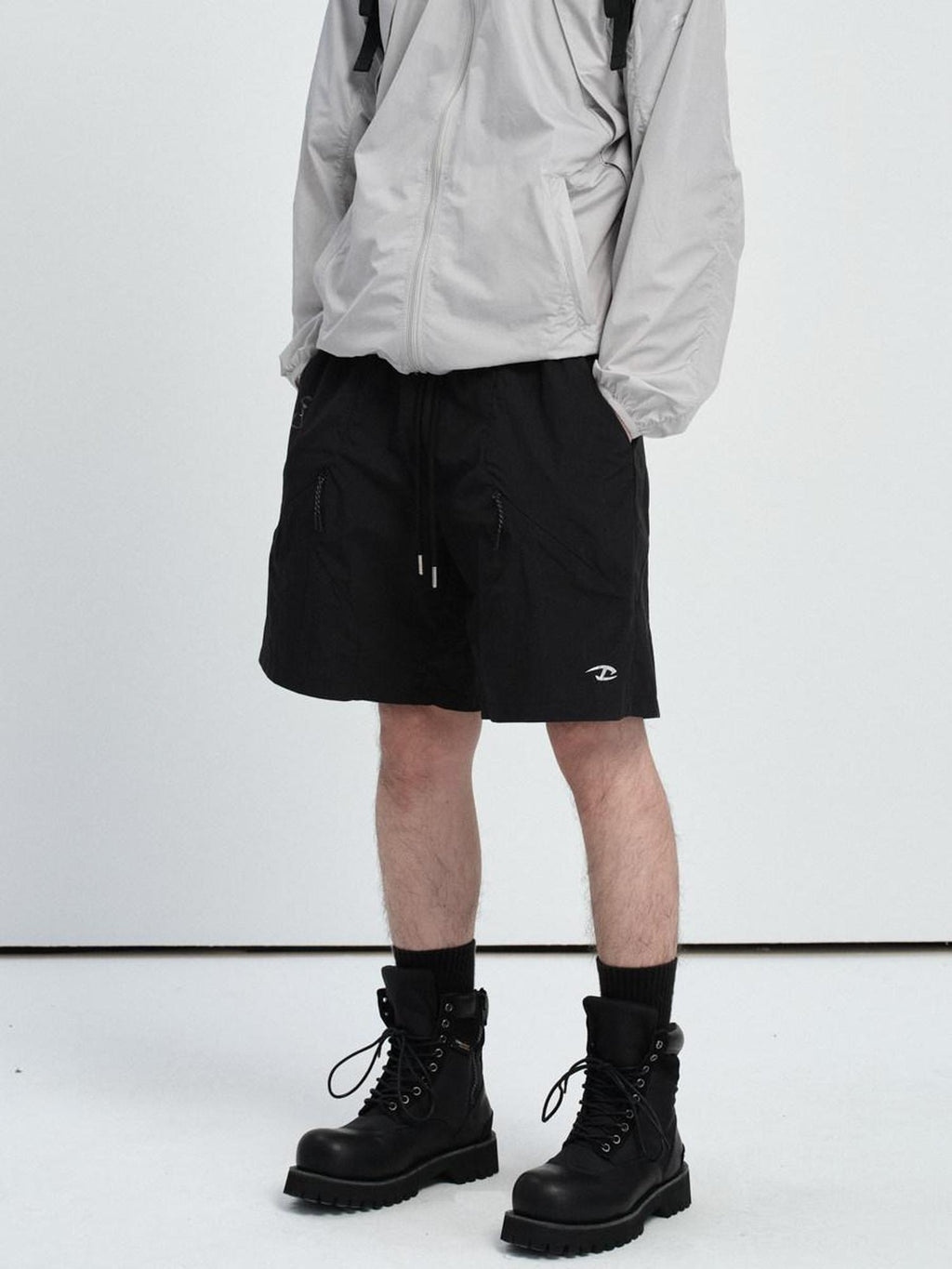 CATSSTAC Comfort Loose Mid Rise Trendy Youth Daily Wear Khaki Black Casual Shorts