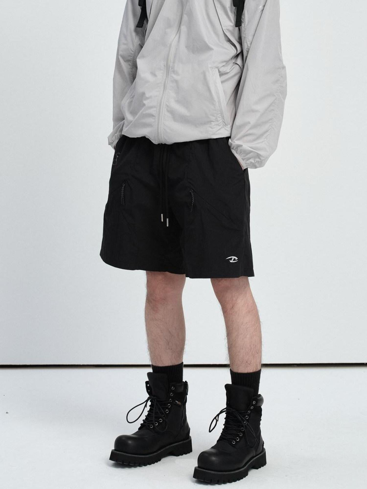 CATSSTAC Comfort Loose Mid Rise Trendy Youth Daily Wear Khaki Black Casual Shorts