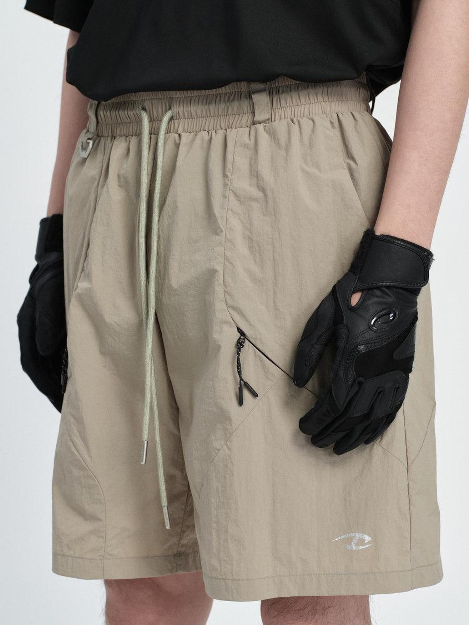 CATSSTAC Comfort Loose Mid Rise Trendy Youth Daily Wear Khaki Black Casual Shorts