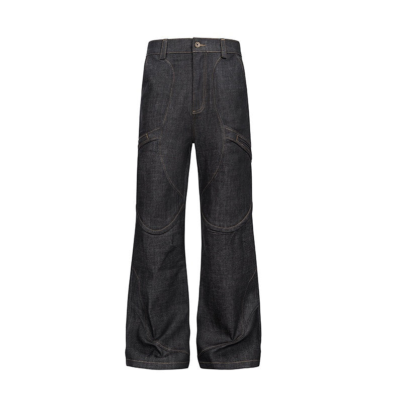 CATSSTAC_Comfortable_Blue_Loose_Mid_Waist_Button_Fly_Everyday_Youth_Casual_Shorts_MISSTT