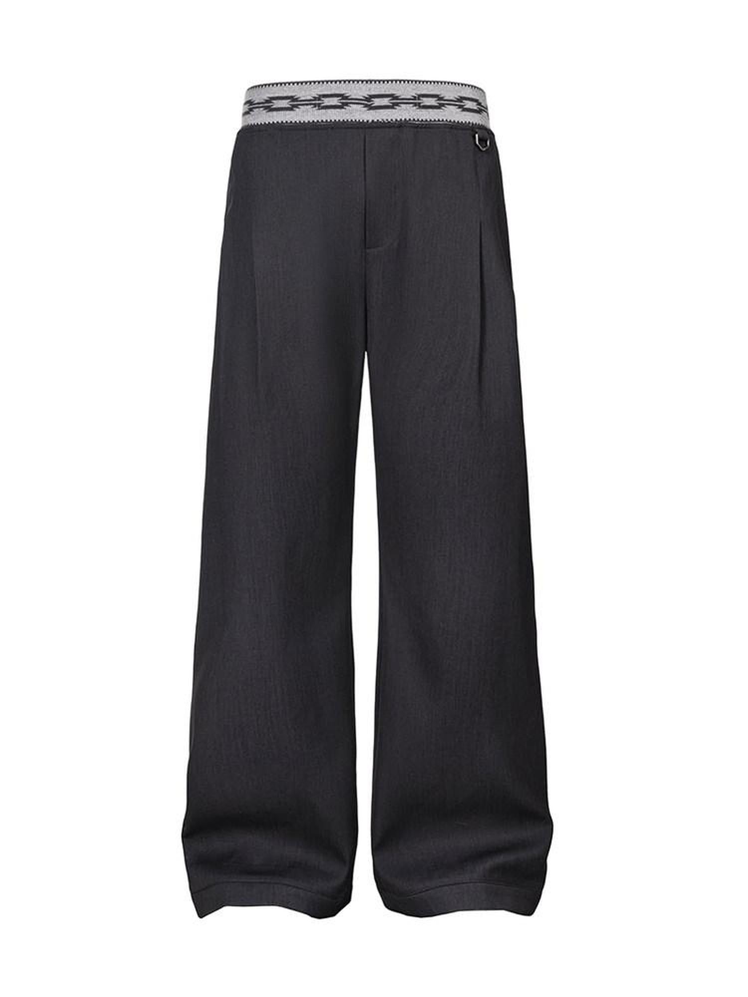 CATSSTAC Comfortable Loose Fit Casual Cool Youth Solid Gray Full Length Wide Leg Pants