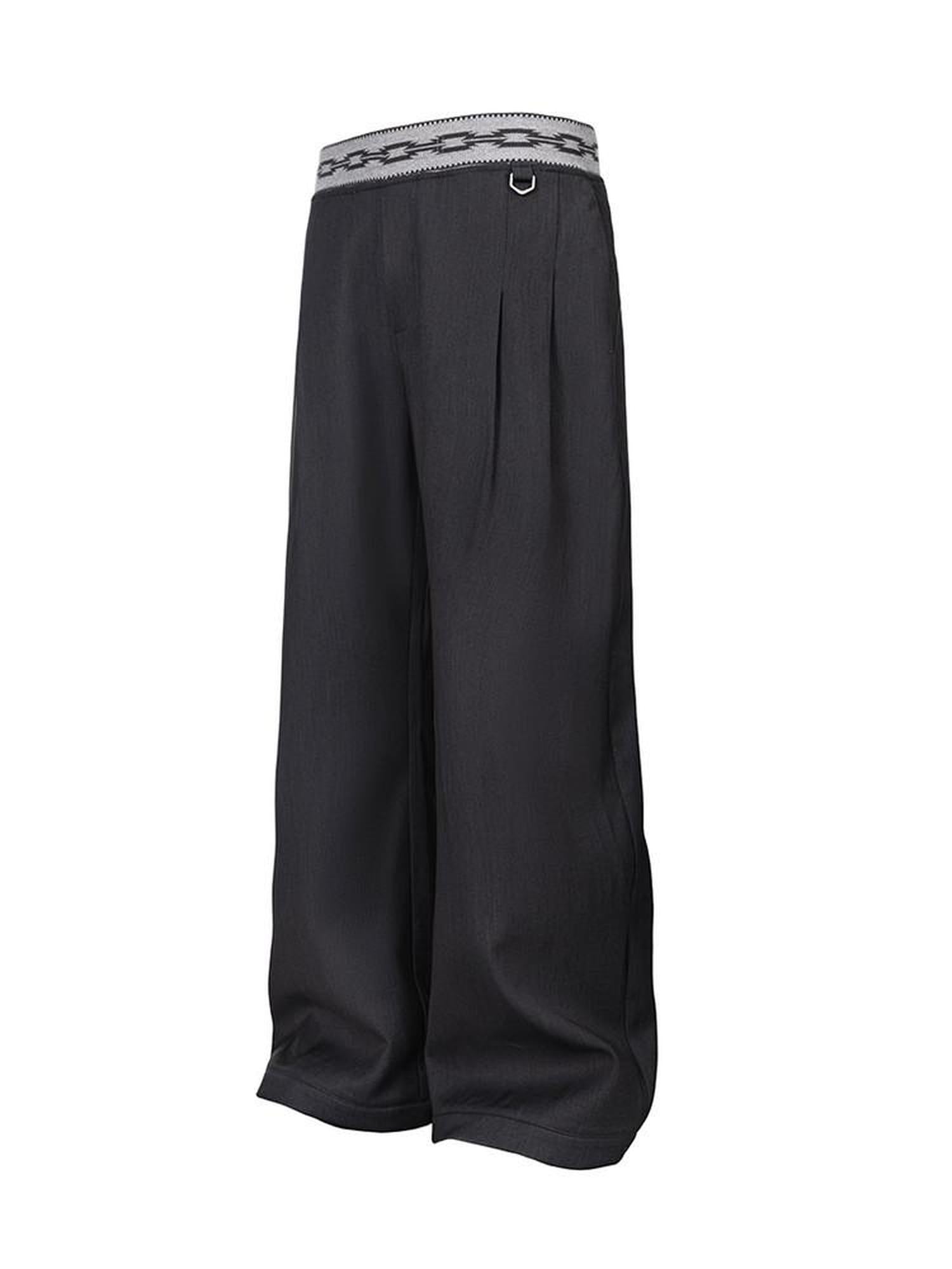 CATSSTAC Comfortable Loose Fit Casual Cool Youth Solid Gray Full Length Wide Leg Pants