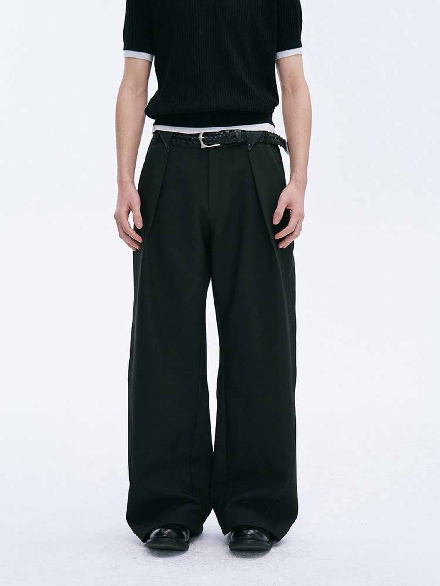 CATSSTAC Comfortable Loose Fit Youthful Casual Black Long Straight Pants