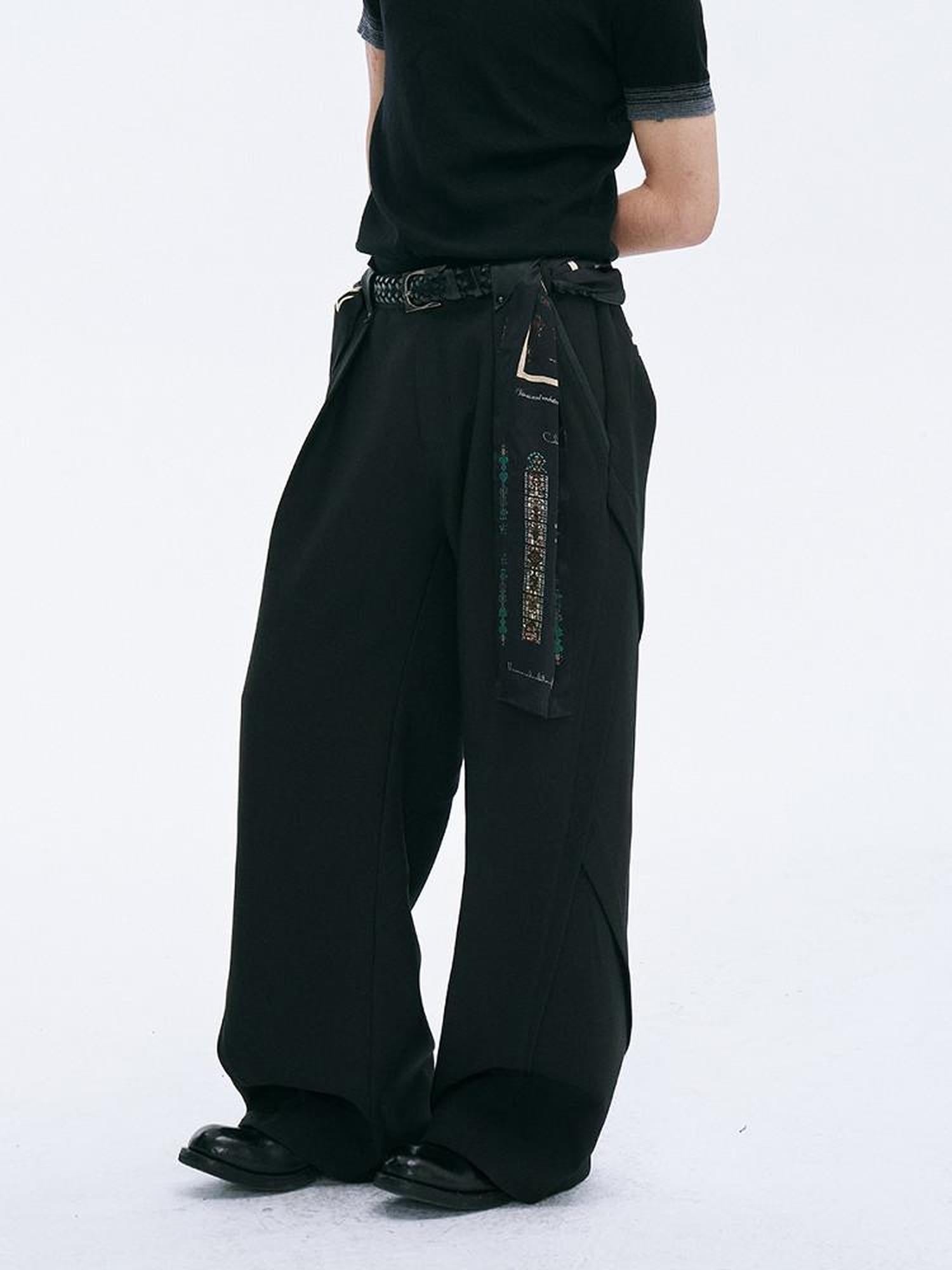 CATSSTAC Comfortable Loose Fit Youthful Everyday Black Casual Streetwear Straight Pants