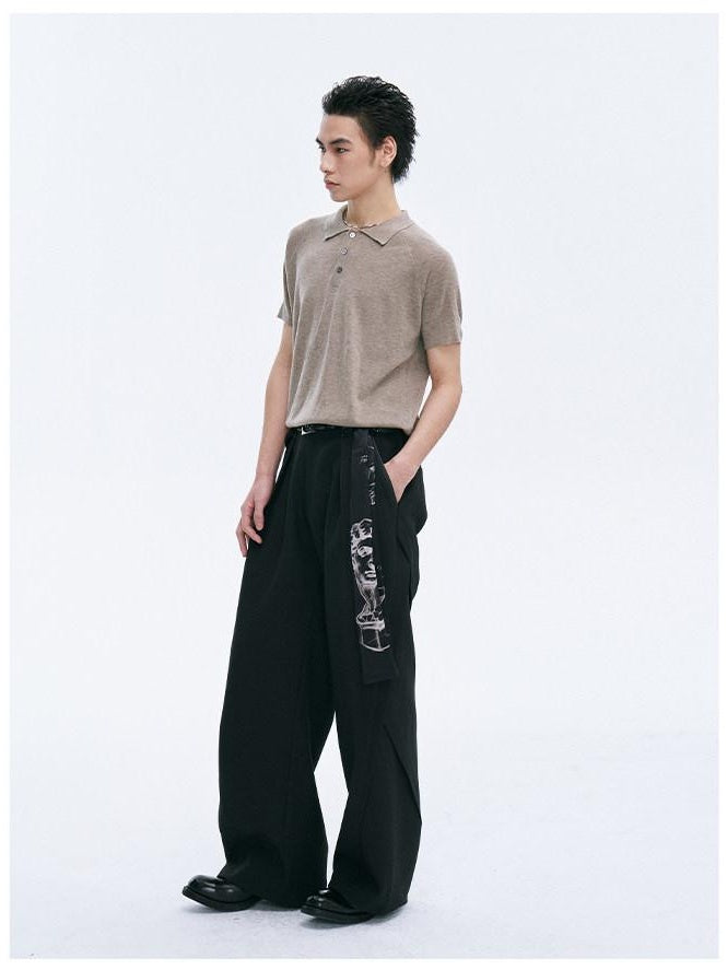 CATSSTAC Comfortable Loose Fit Youthful Everyday Black Casual Streetwear Straight Pants