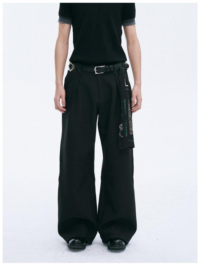 CATSSTAC Comfortable Loose Fit Youthful Everyday Black Casual Streetwear Straight Pants