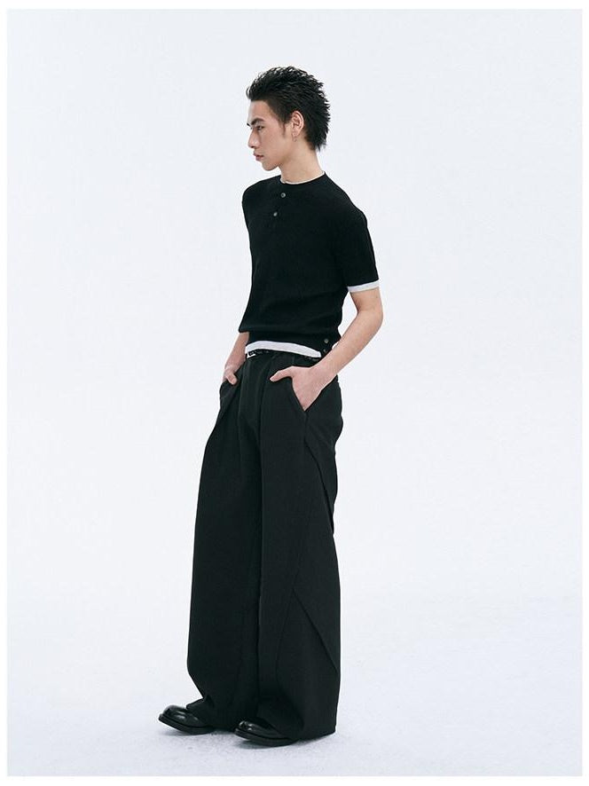 CATSSTAC Comfortable Loose Fit Youthful Everyday Black Casual Streetwear Straight Pants