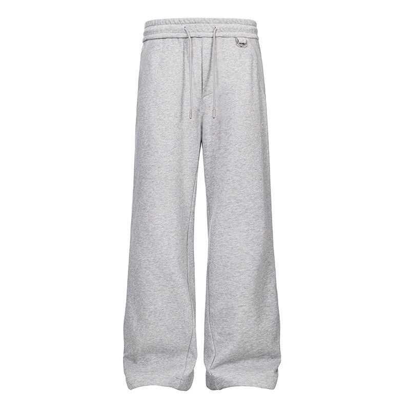CATSSTAC_Comfortable_Loose_Mid_Rise_Trendy_Youth_Sports_Solid_Black_Gray_Straight_Pants_MISSTT