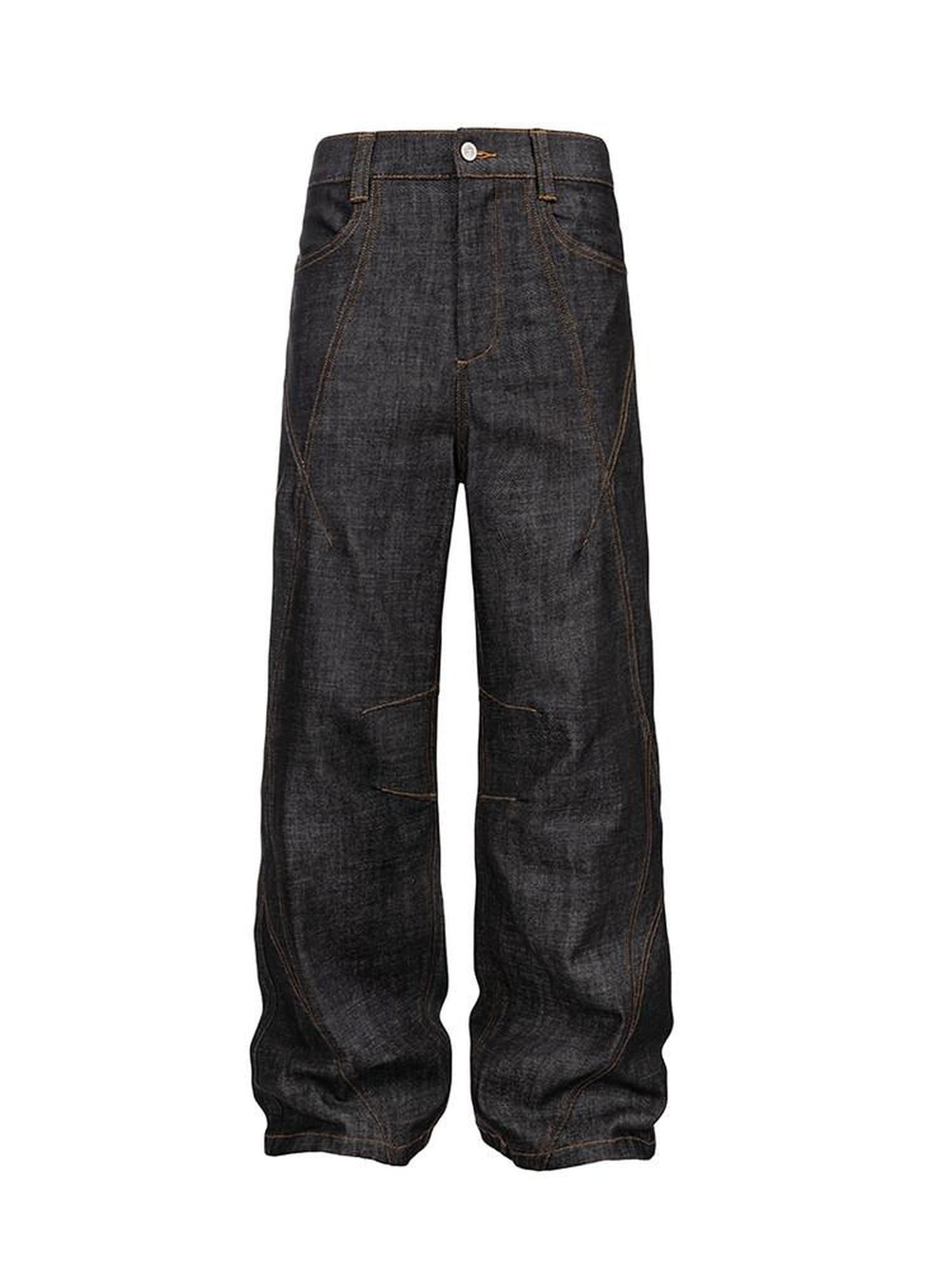 CATSSTAC Comfortable Mid Rise Button Fly Casual Youth Commuter Black Straight Leg Jeans