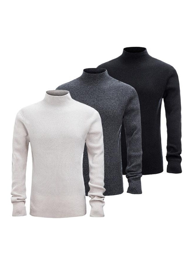 CATSSTAC Comfortable Mock Neck Pullover Youthful Sporty Casual Long Sleeve T-Shirts