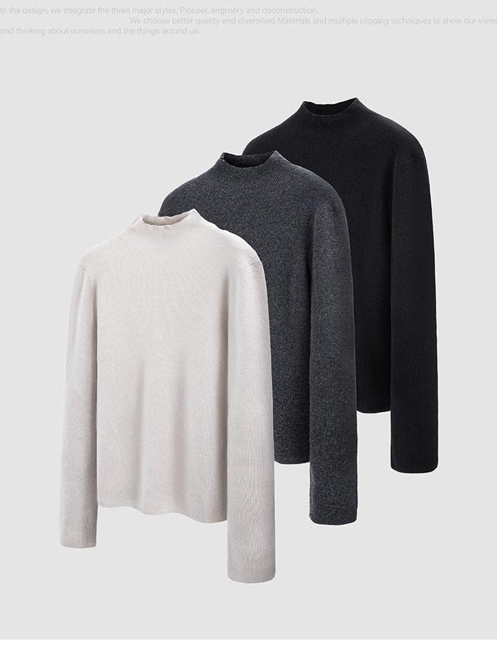 CATSSTAC Comfortable Mock Neck Pullover Youthful Sporty Casual Long Sleeve T-Shirts