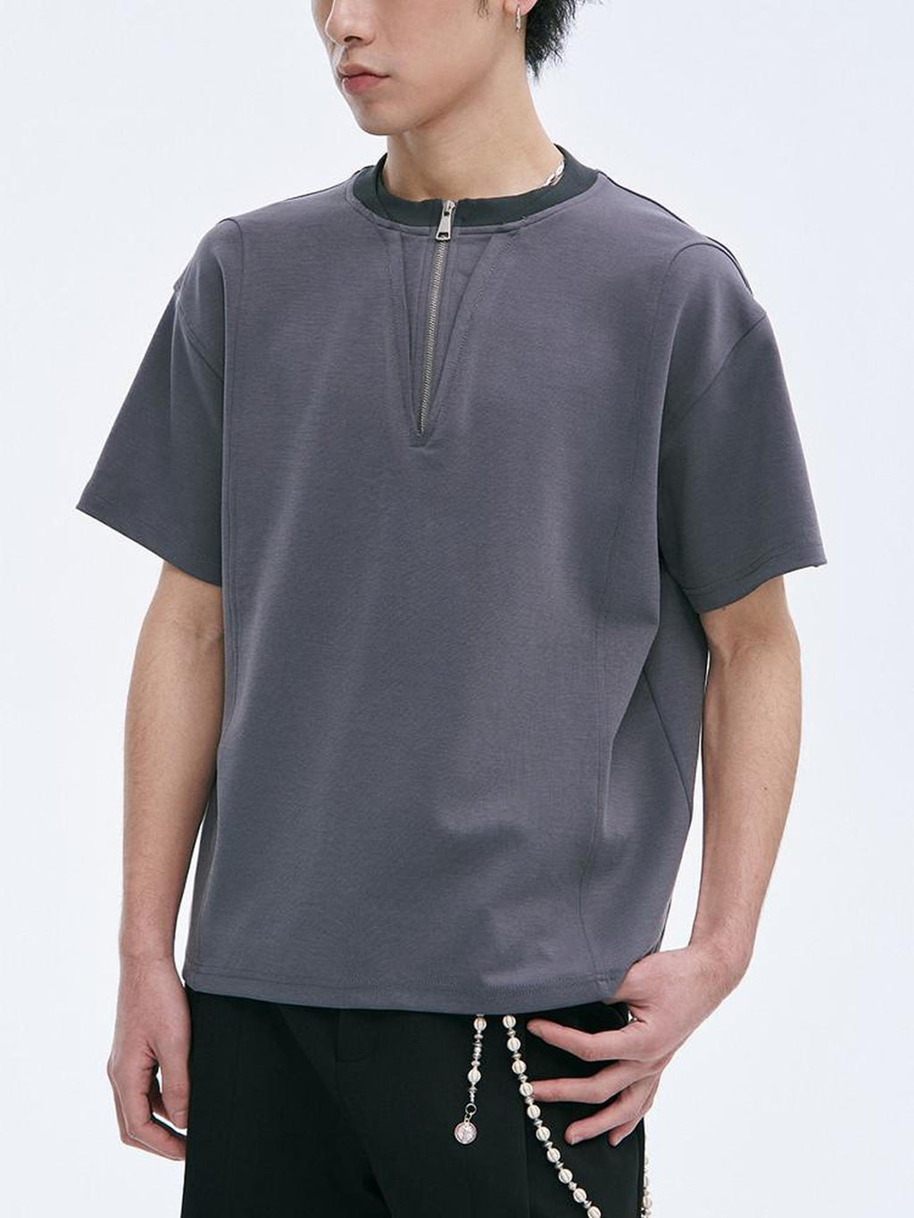 CATSSTAC Comfortable Oversized Trendy Casual Youth Black Gray Short Sleeve T-Shirts