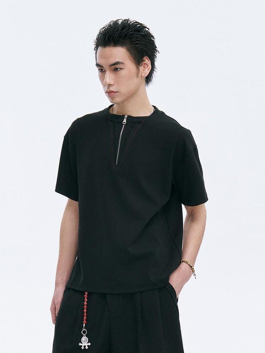 CATSSTAC Comfortable Oversized Trendy Casual Youth Black Gray Short Sleeve T-Shirts