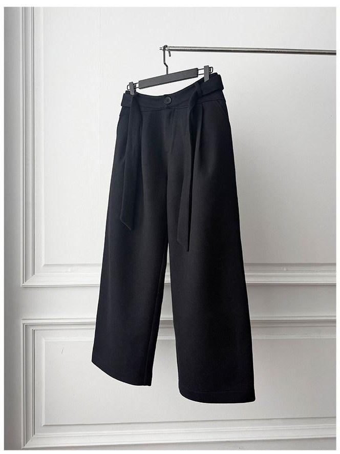 CATSSTAC Comfortable Youthful Cool Solid Black Casual Teen Trendy Straight Pants