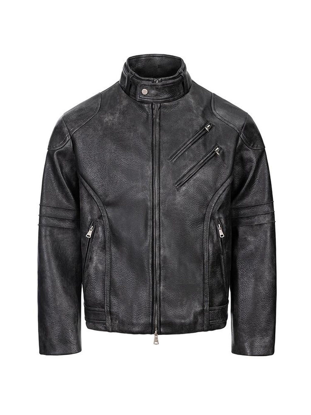 CATSSTAC Comfy Loose Fit Stand Collar Long Sleeve Unisex Black Cropped Jackets