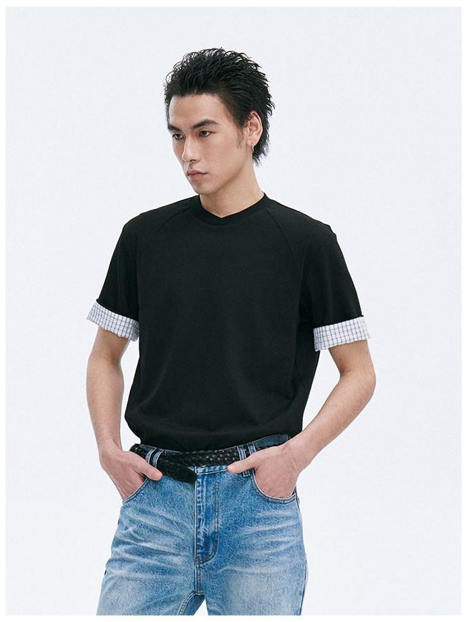 CATSSTAC Comfy Oversized Crew Neck Youth Everyday Black White Short Sleeve T-Shirts