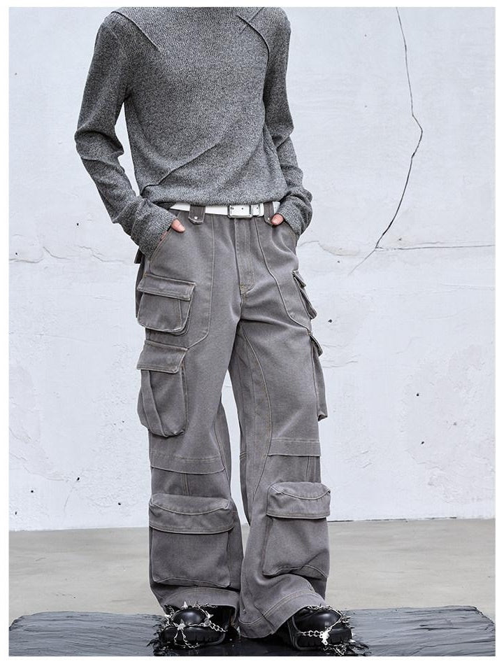 CATSSTAC Comfy Relaxed Fit Youthful Casual Grey Brown Sizes M To 2Xl Straight Pants