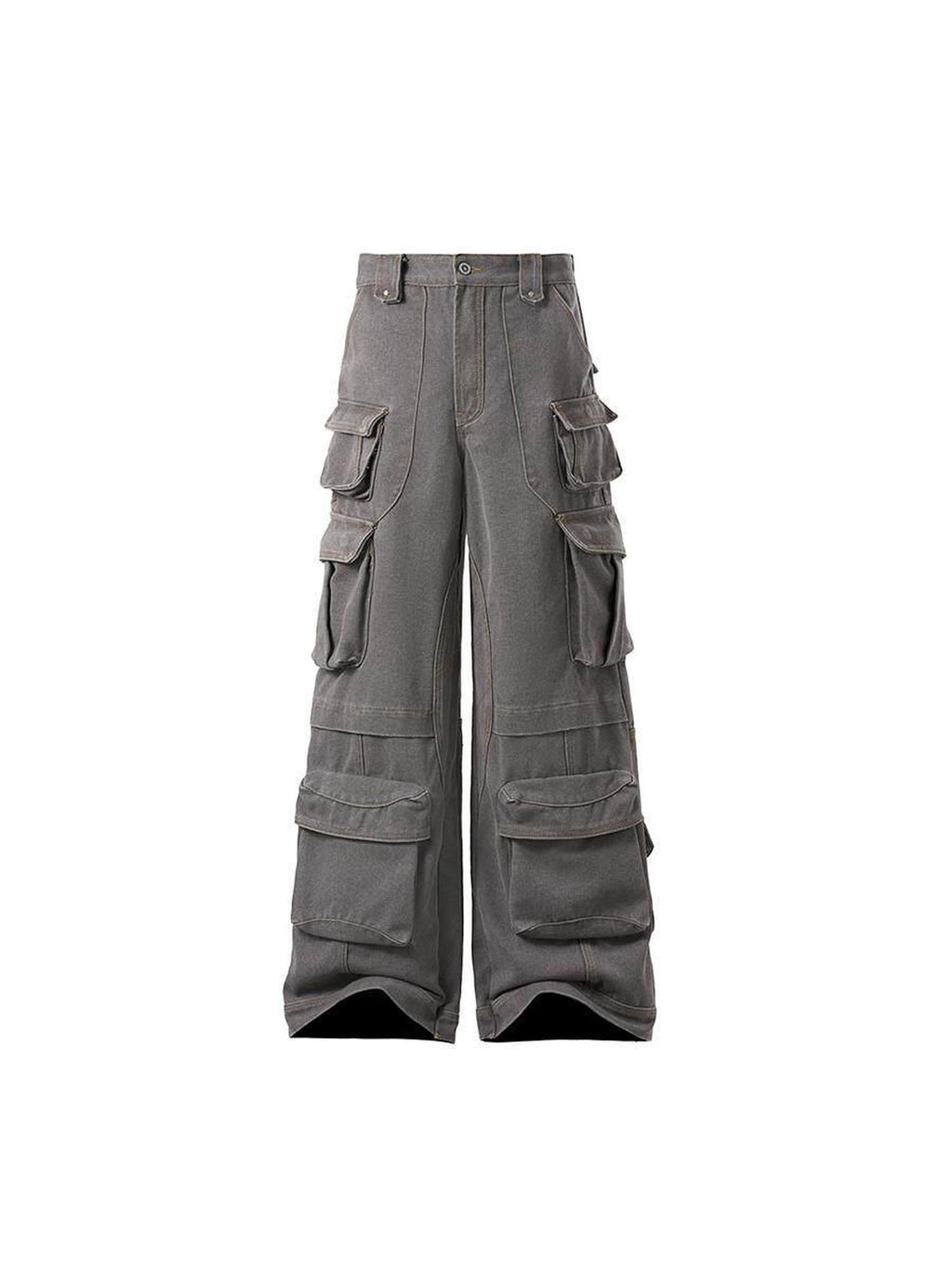 CATSSTAC Comfy Relaxed Fit Youthful Casual Grey Brown Sizes M To 2Xl Straight Pants
