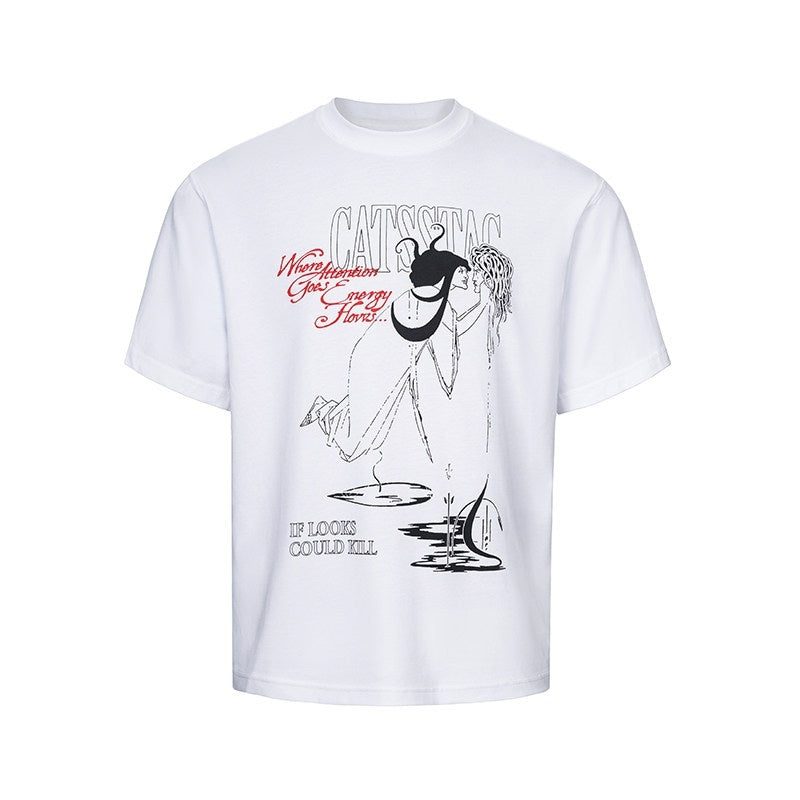 CATSSTAC_Cotton_Medusa_Print_Relaxed_Fit_Crewneck_Unisex_Casual_Short_Sleeve_T-Shirts_MISSTT