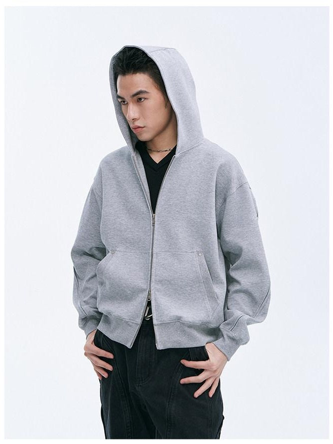CATSSTAC Cozy Oversized Zip Up Trendy Streetwear Youth Black Gray Hoodie