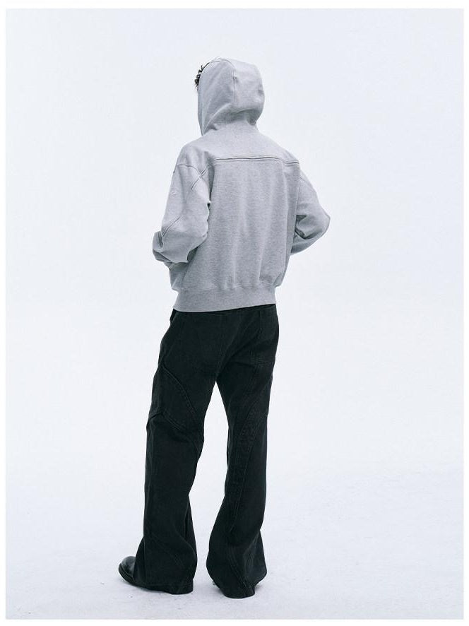 CATSSTAC Cozy Oversized Zip Up Trendy Streetwear Youth Black Gray Hoodie