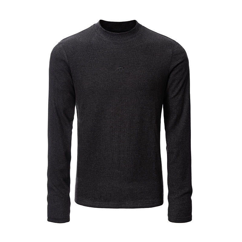CATSSTAC Cozy Thermal Crew Neck Solid Pullover Unisex Black White Long Sleeve T-Shirts