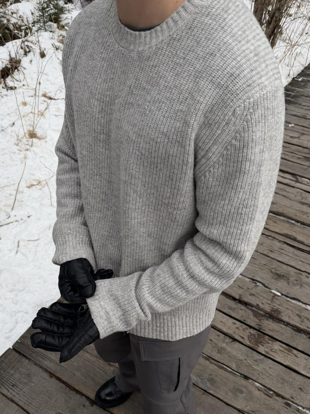 CATSSTAC Cozy Warm Relaxed Fit Unisex Casual Crew Neck Long Sleeve Knit Pullover Sweaters