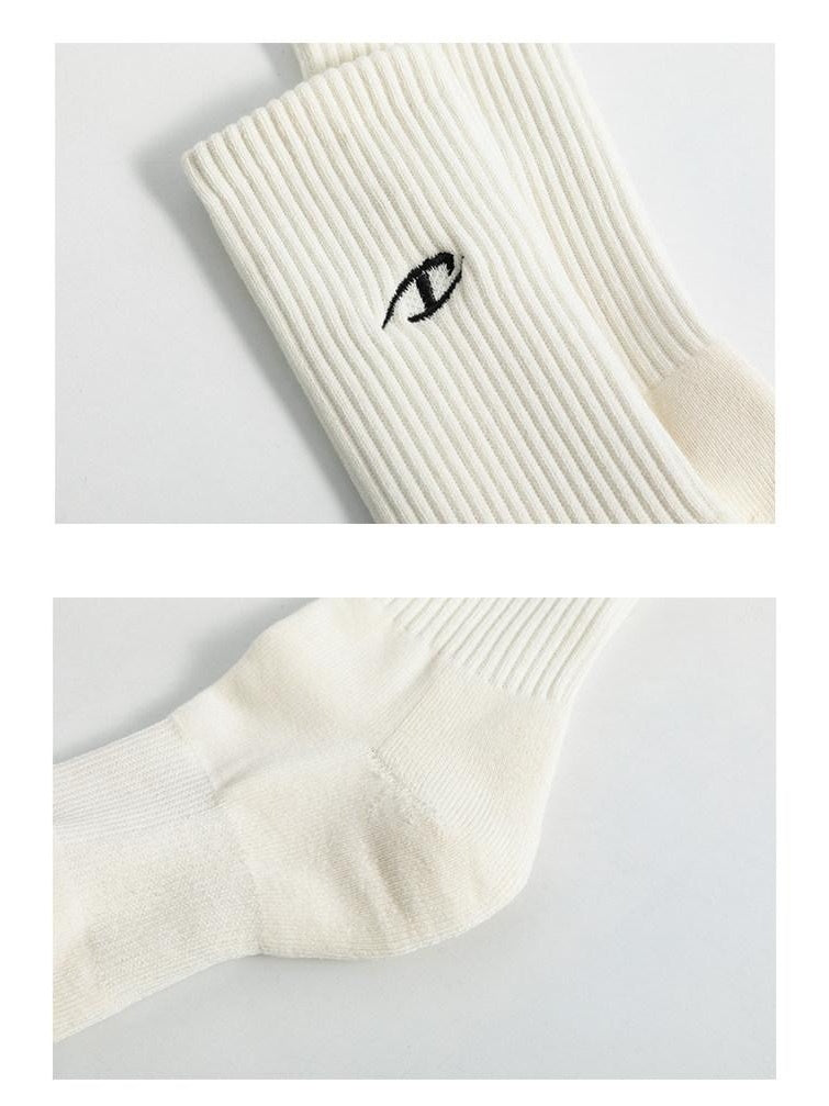 CATSSTAC Cushioned Breathable Mid Calf Crew Unisex Everyday Black Grey Cream Socks