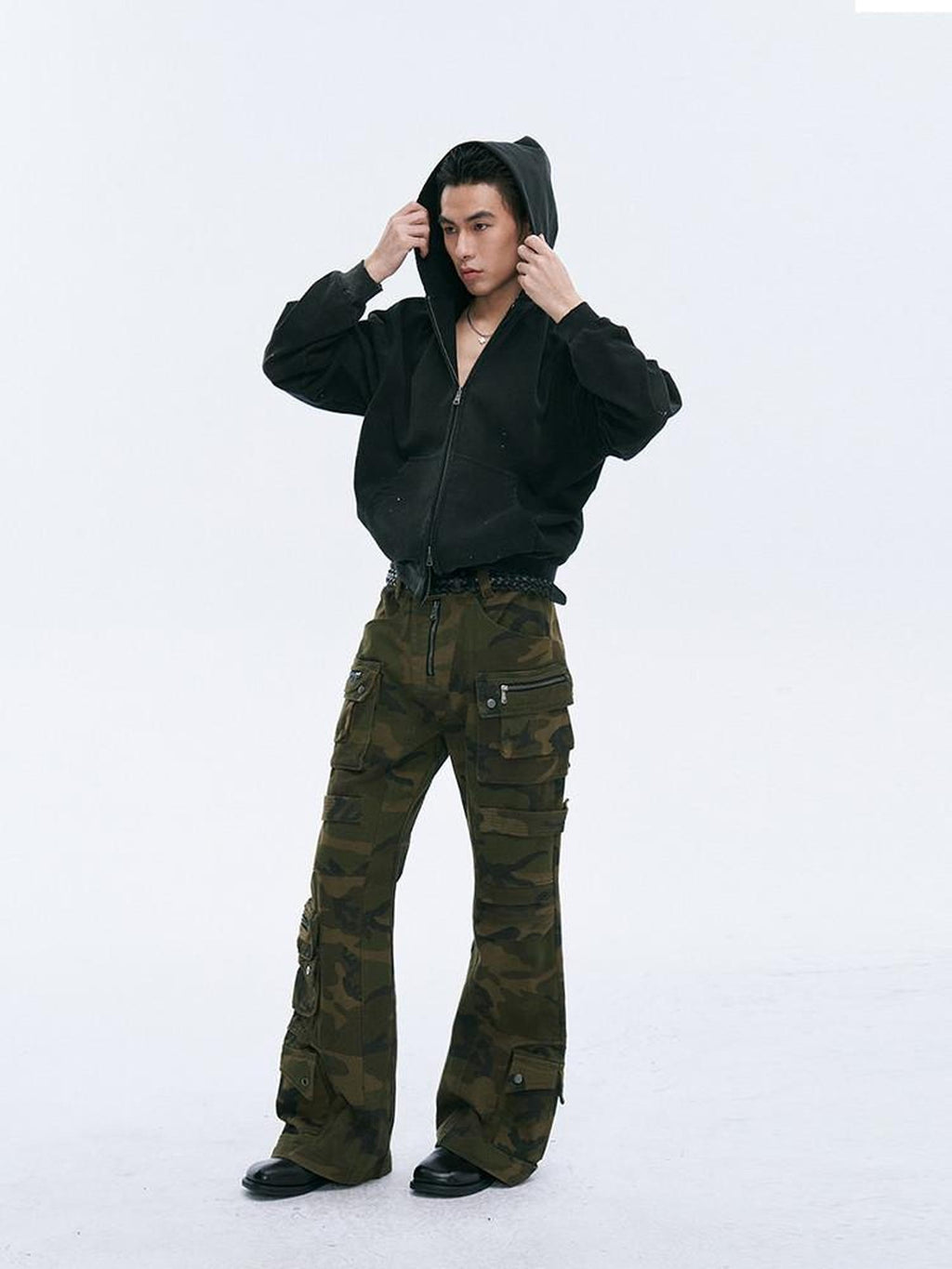 CATSSTAC Durable Multi Pocket Relaxed Fit Youthful Camo Utility Cargo Pants