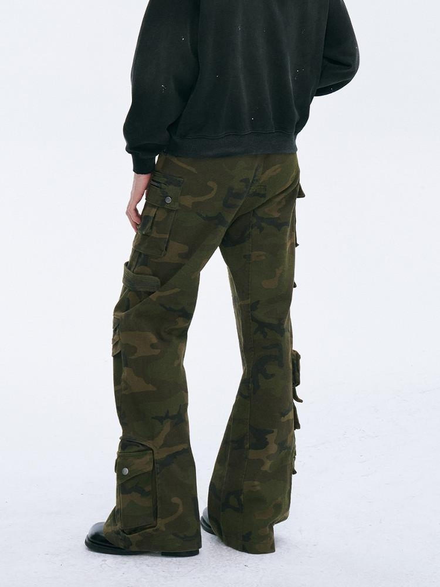 CATSSTAC Durable Multi Pocket Relaxed Fit Youthful Camo Utility Cargo Pants