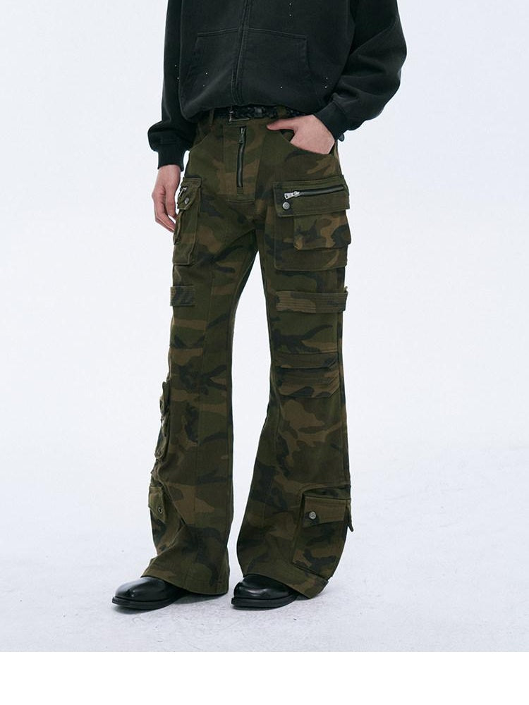 CATSSTAC Durable Multi Pocket Relaxed Fit Youthful Camo Utility Cargo Pants