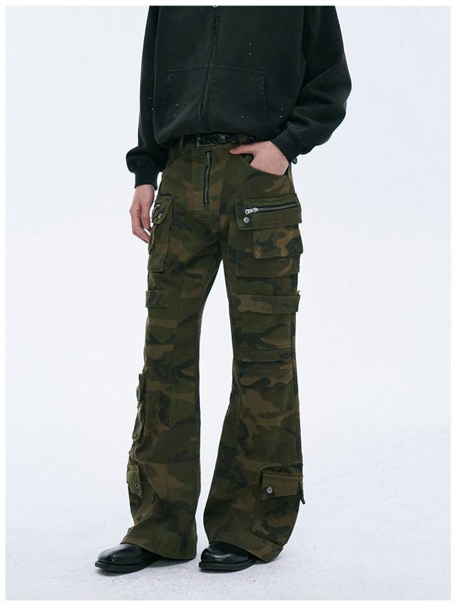 CATSSTAC Durable Multi Pocket Relaxed Fit Youthful Camo Utility Cargo Pants