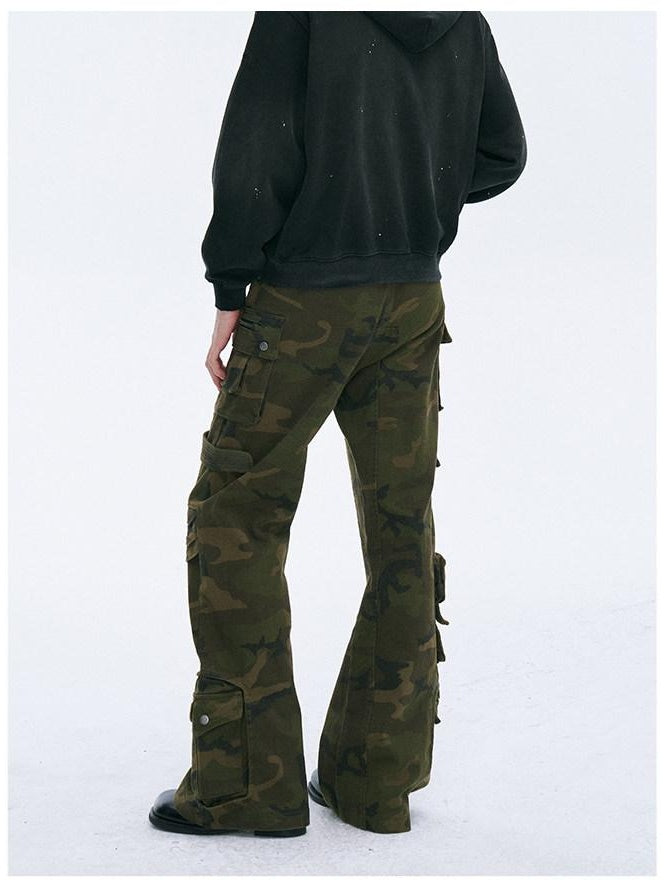 CATSSTAC Durable Multi Pocket Relaxed Fit Youthful Camo Utility Cargo Pants