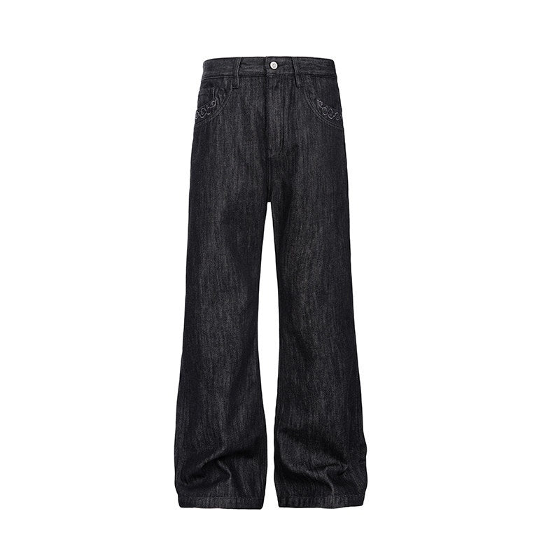 CATSSTAC_Embroidered_Mid_Rise_Relaxed_Straight_Zip_Fly_Black_Gray_Straight_Leg_Jeans_MISSTT