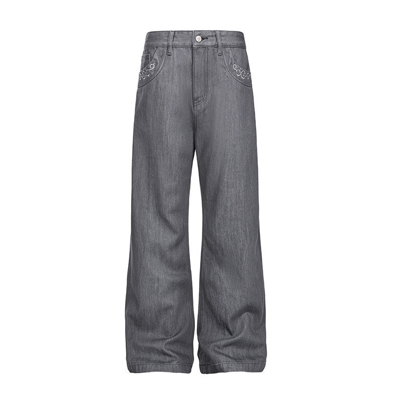 CATSSTAC_Embroidered_Mid_Rise_Relaxed_Straight_Zip_Fly_Black_Gray_Straight_Leg_Jeans_MISSTT