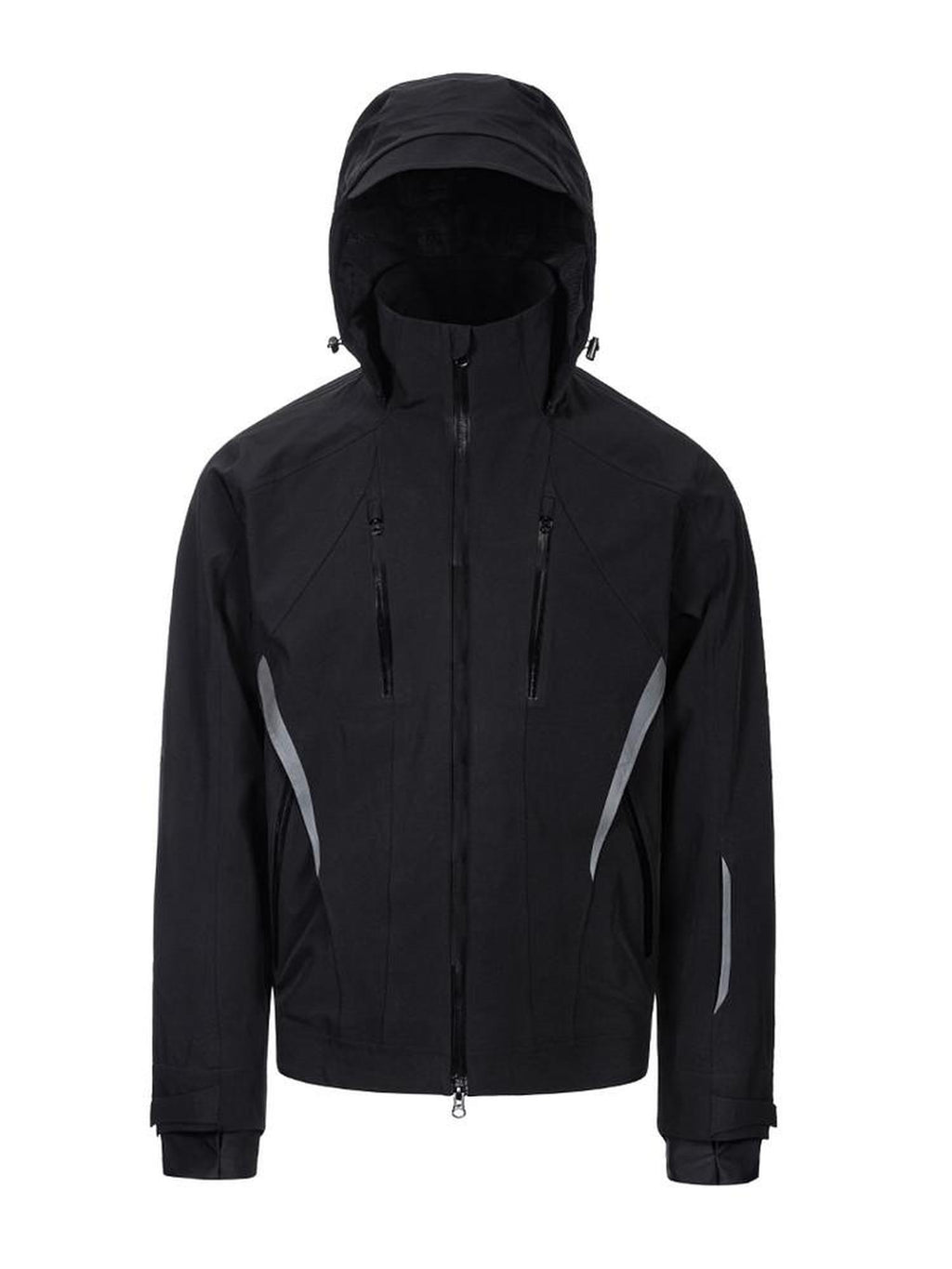 CATSSTAC Fully Taped Seams Casual Relaxed Fit Hooded Unisex Daily Black Shell Jackets