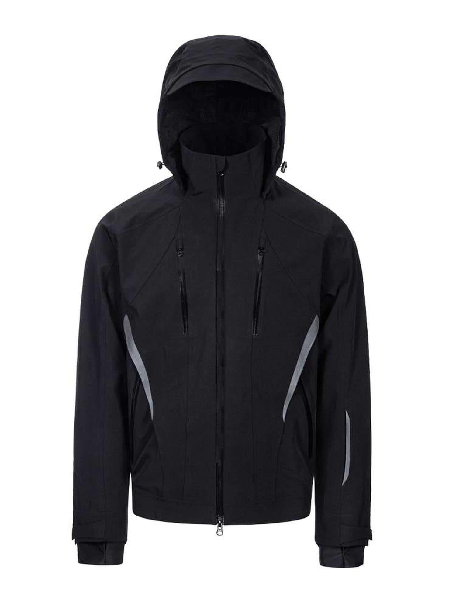 CATSSTAC Fully Taped Seams Casual Relaxed Fit Hooded Unisex Daily Black Shell Jackets