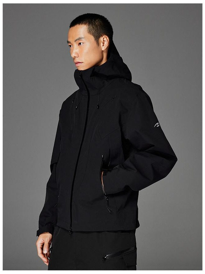 CATSSTAC Fully Taped Seams Loose Fit Hooded Zippered Unisex Outdoor Shell Jackets