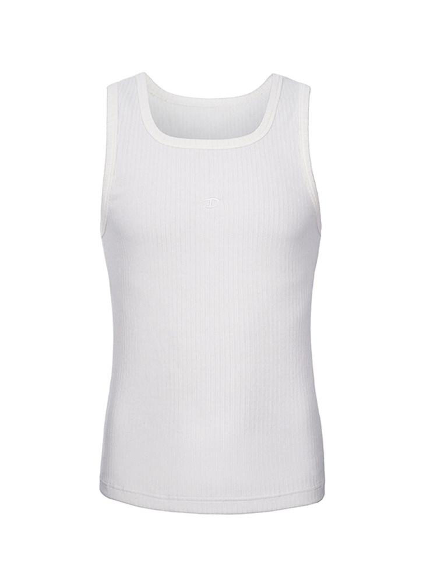 CATSSTAC High Stretch French U Neck Regular Fit Mens Black White Gray Tank Tops