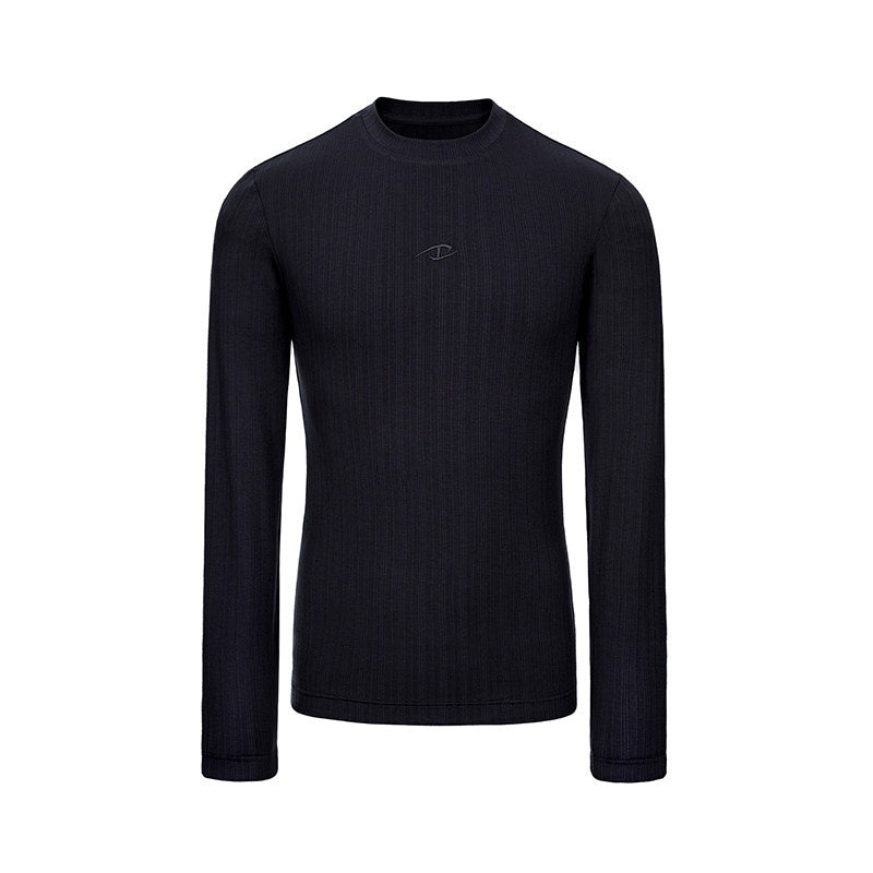 CATSSTAC_High_Stretch_Shaping_Cotton_Blend_Round_Neck_Men_Solid_Long_Sleeve_T-Shirts_MISSTT