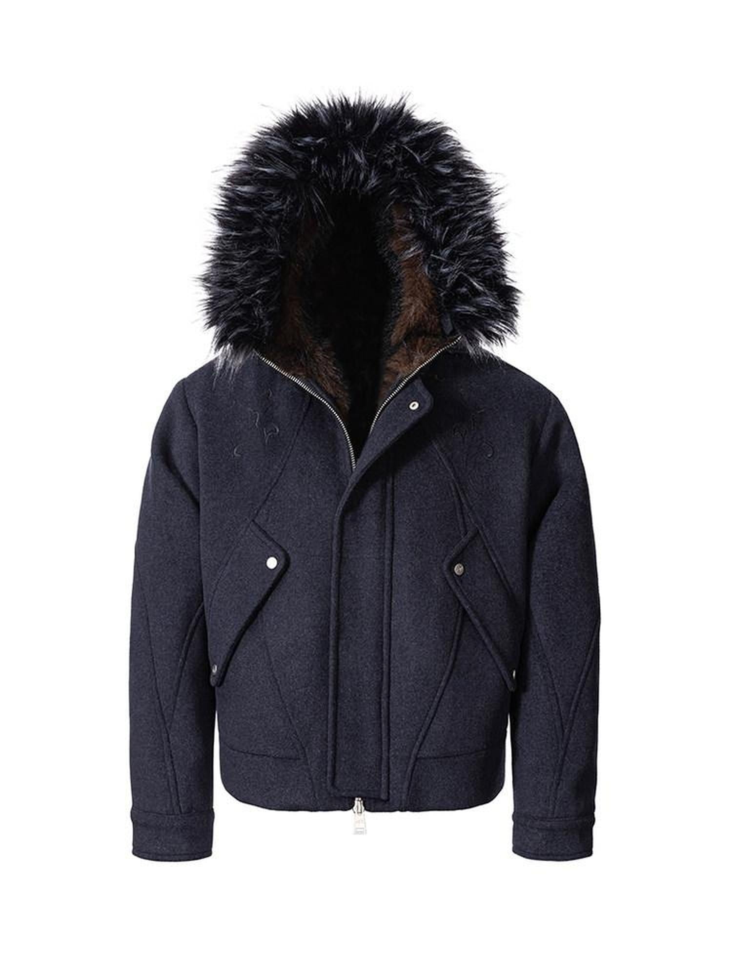 CATSSTAC Hooded Embossed Loose Fit Unisex Casual Black Zip Front Thick Jackets