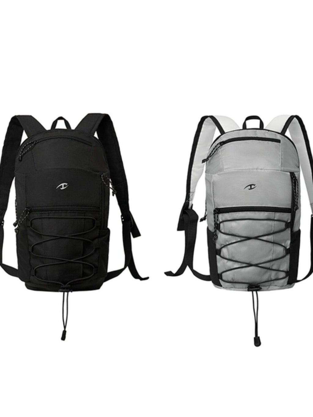 CATSSTAC Lightweight Durable Polyester Sleek Double Shoulder Casual Silver Black Backpack