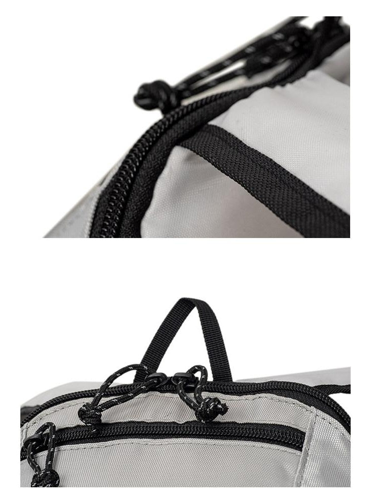 CATSSTAC Lightweight Durable Polyester Sleek Double Shoulder Casual Silver Black Backpack