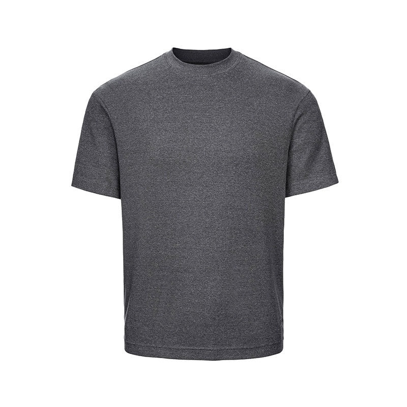 CATSSTAC_Loose_Casual_Round_Neck_Unisex_Plain_Black_Dark_Heather_Short_Sleeve_T-Shirts_MISSTT