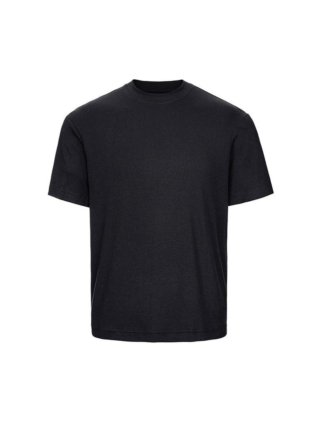 CATSSTAC Loose Casual Round Neck Unisex Plain Black Dark Heather Short Sleeve T-Shirts