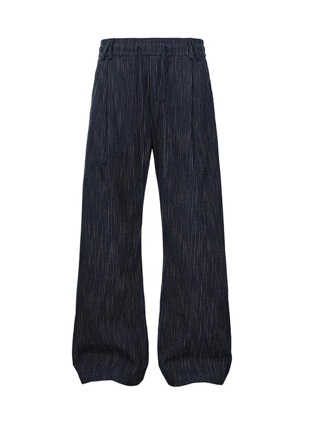 CATSSTAC Loose Fit Double Pleat Striped Casual Youth Black Brown Wide Leg Pants