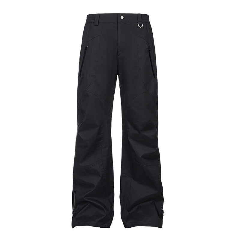 CATSSTAC_Loose_Fit_Straight_Leg_Button_Fly_Casual_Black_Grey_Polyester_Shell_Pants_MISSTT