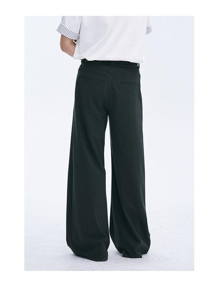 Loose Fit Youthful Casual Everyday Black Grey Straight Pants