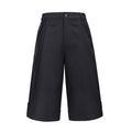 CATSSTAC_Loose_Straight_Cropped_Mid_Rise_Zipper_Fly_Youth_Casual_Black_Tailored_Shorts_MISSTT