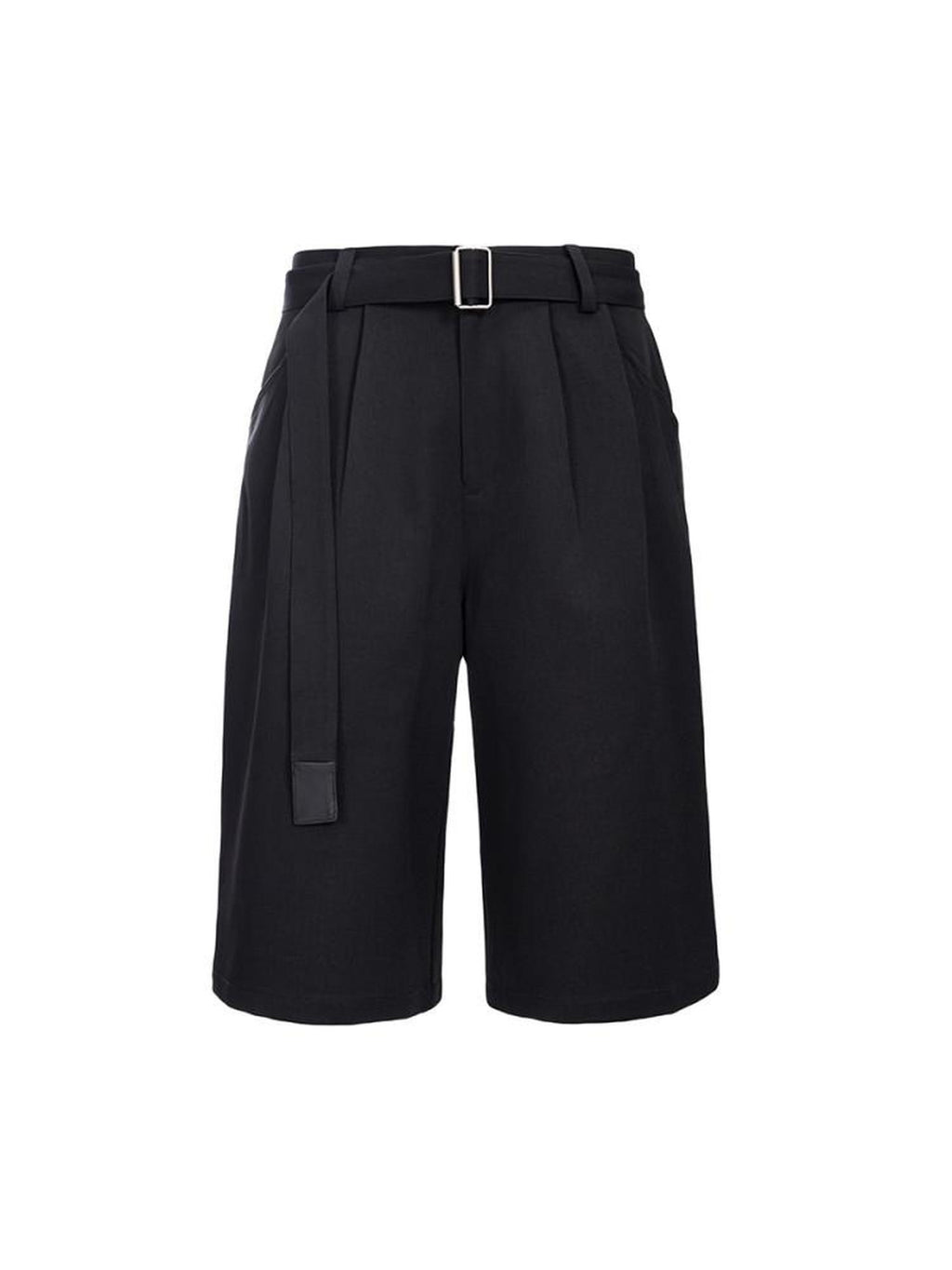 CATSSTAC Machine Washable Loose Fit Leather Cool Youth Casual Black Gray Tailored Shorts